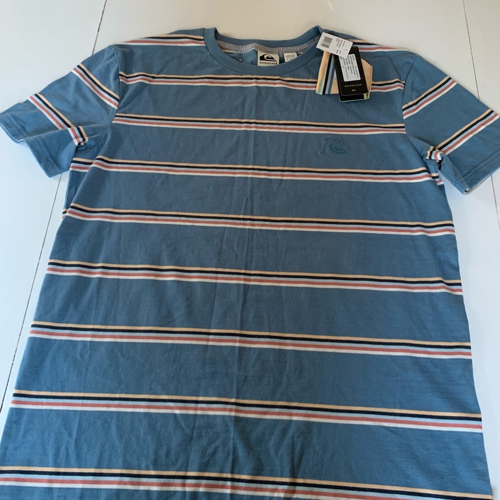 Quicksilver striped blue tshirt mens size medium